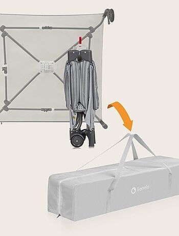 Parque infantil LIONELO Bonnie - 100x96 cm - Colchón cómodo - Ruedas - Bolsa de transporte