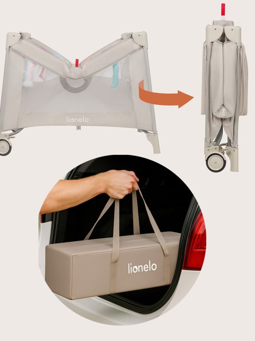 Parque infantil LIONELO Mille 100x100cm - Colchón de alta densidad - Ruedas - Juguetes con velcro - - Kiabi