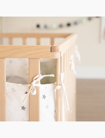Parque infantil minimalista 75 × 100 cm con alfombra Sternenzauber gris Roba
