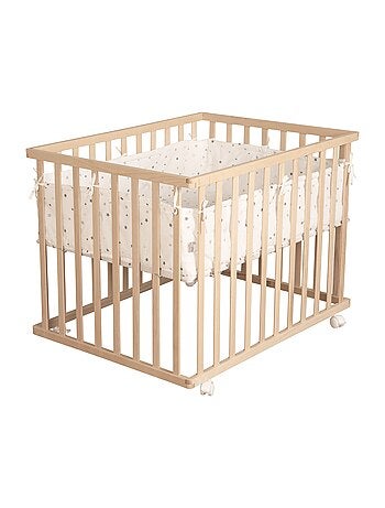 Parque infantil minimalista 75 × 100 cm con alfombra Sternenzauber gris Roba