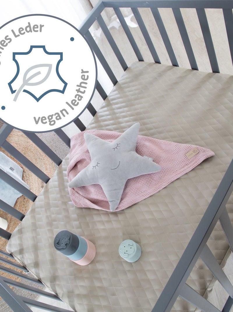Parque infantil móvil de madera con alfombra acolchada en cuero vegano 'Roba luxe' Gris gris antracita - Kiabi