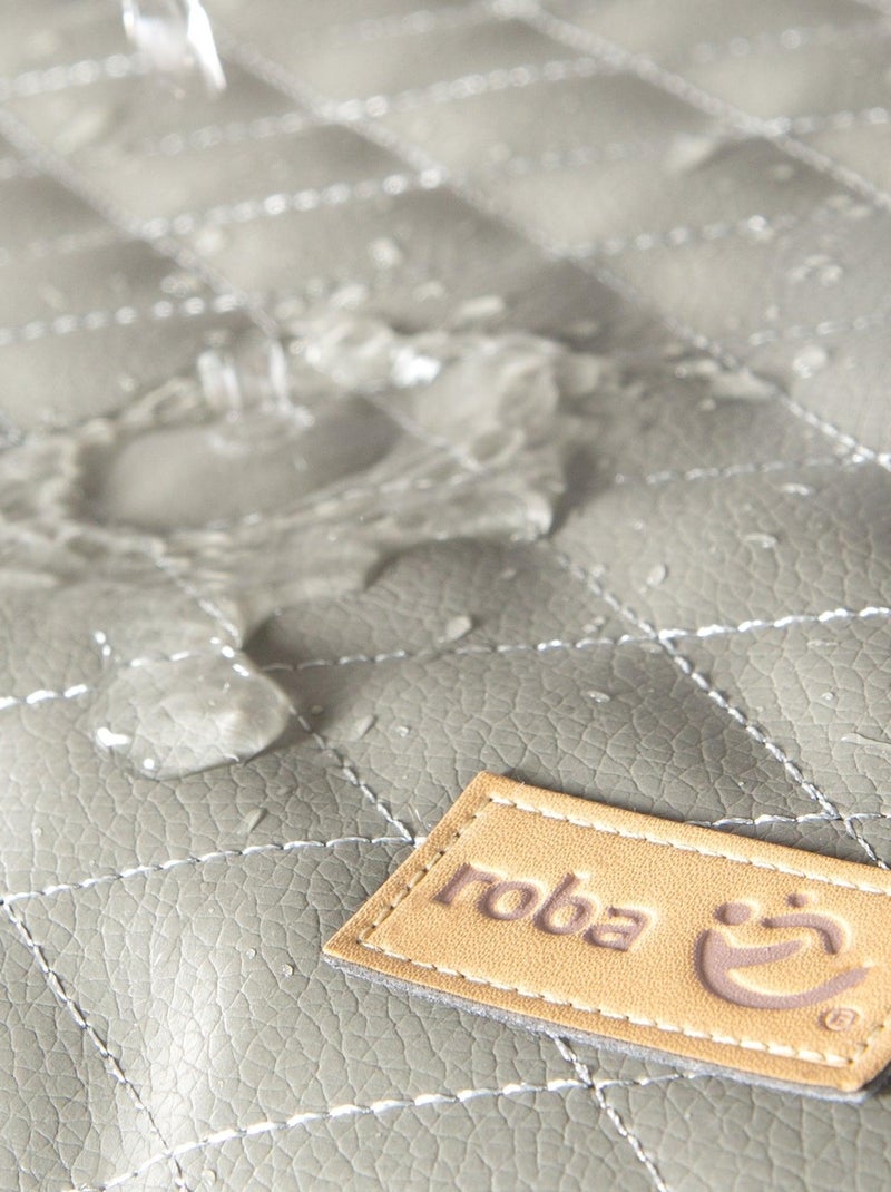 Parque infantil móvil de madera con alfombra acolchada en cuero vegano 'Roba luxe' Gris gris antracita - Kiabi