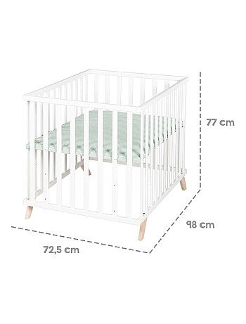 Parque infantil móvil de madera con alfombra de algodón orgánico 'Roba lil planet'