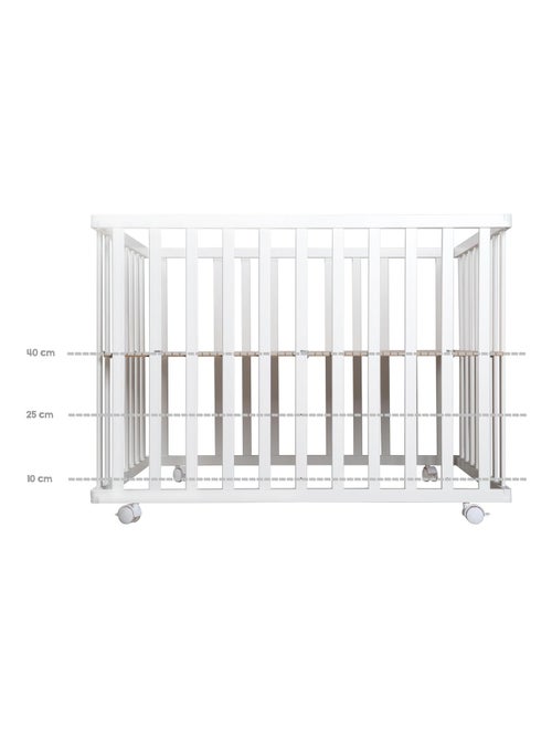 Parque infantil móvil de madera con alfombra repelente y colchón desenfundable 'Roba roba Style' - Kiabi