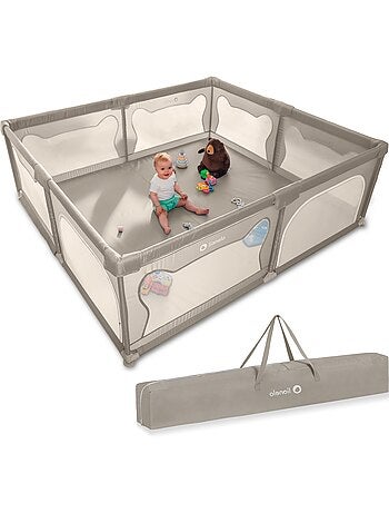 Parque infantil para bebés LIONELO Willow - Espacio extra grande - Laterales de malla - Rejilla de s