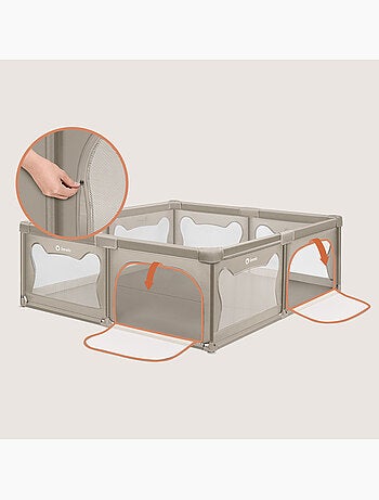 Parque infantil para bebés LIONELO Willow - Espacio extra grande - Laterales de malla - Rejilla de s