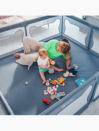 Parque infantil para bebés LIONELO Willow - Espacio extra grande - Laterales de malla - Rejilla de s