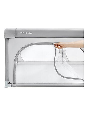 Parque infantil plegable Moby-System grande con malla transparente y base antideslizante