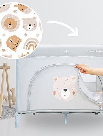 Parque infantil plegable Moby-System Teddy con colchón y bolsa de transporte