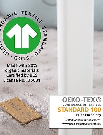 Parque infantil rectangular con alfombra de algodón orgánico 'Roba lil planet'