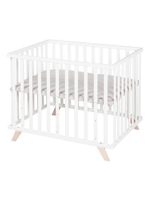 Parque infantil rectangular con alfombra de algodón orgánico 'Roba lil planet' - Kiabi