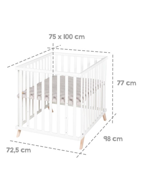 Parque infantil rectangular con alfombra de algodón orgánico 'Roba lil planet' - Kiabi