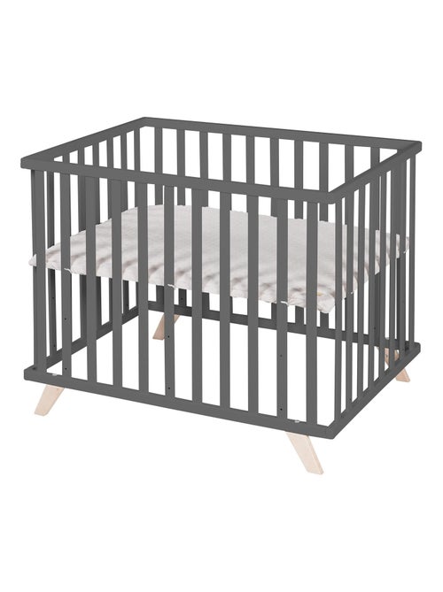 Parque infantil rectangular con alfombra de algodón orgánico 'Roba lil planet' - Kiabi