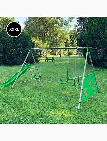 Parque infantil XXL con columpios, tobogán y accesorios de juego