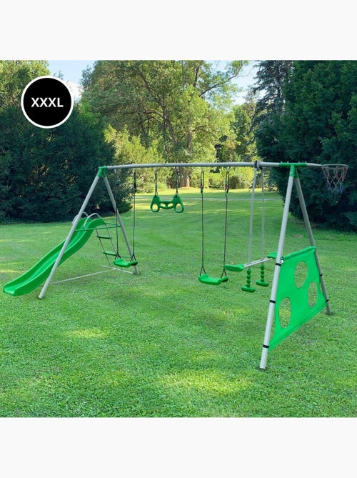 Parque infantil XXL con columpios, tobogán y accesorios de juego - Kiabi Parque infantil XXL con columpios, tobogán y accesorios de juego - Kiabi