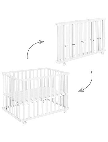 Parque plegable rectangular con ruedas con freno - ROBA