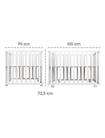 Parque plegable rectangular con ruedas con freno - ROBA