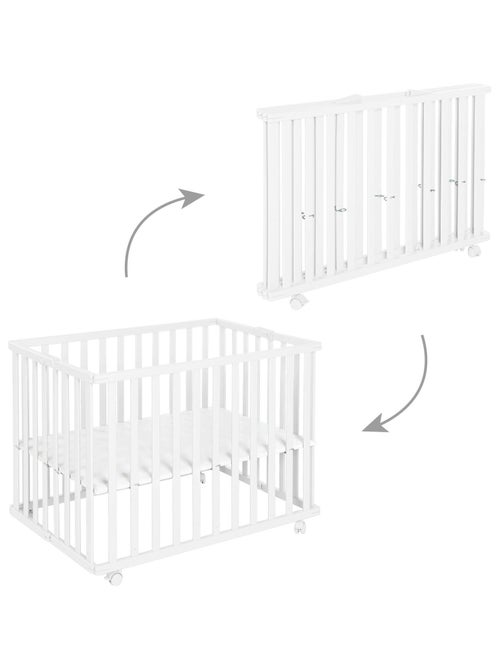 Parque plegable rectangular con ruedas con freno - ROBA - Kiabi