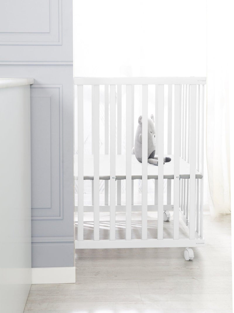 Parque plegable rectangular con ruedas con freno - ROBA Blanco - Kiabi