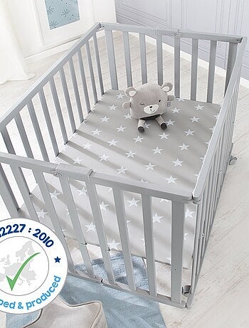 Parque plegable rectangular con ruedas con freno - ROBA