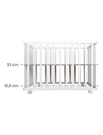 Parque plegable rectangular con ruedas con freno - ROBA