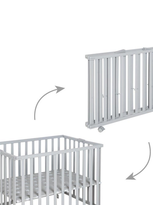 Parque plegable rectangular con ruedas con freno - ROBA - Kiabi