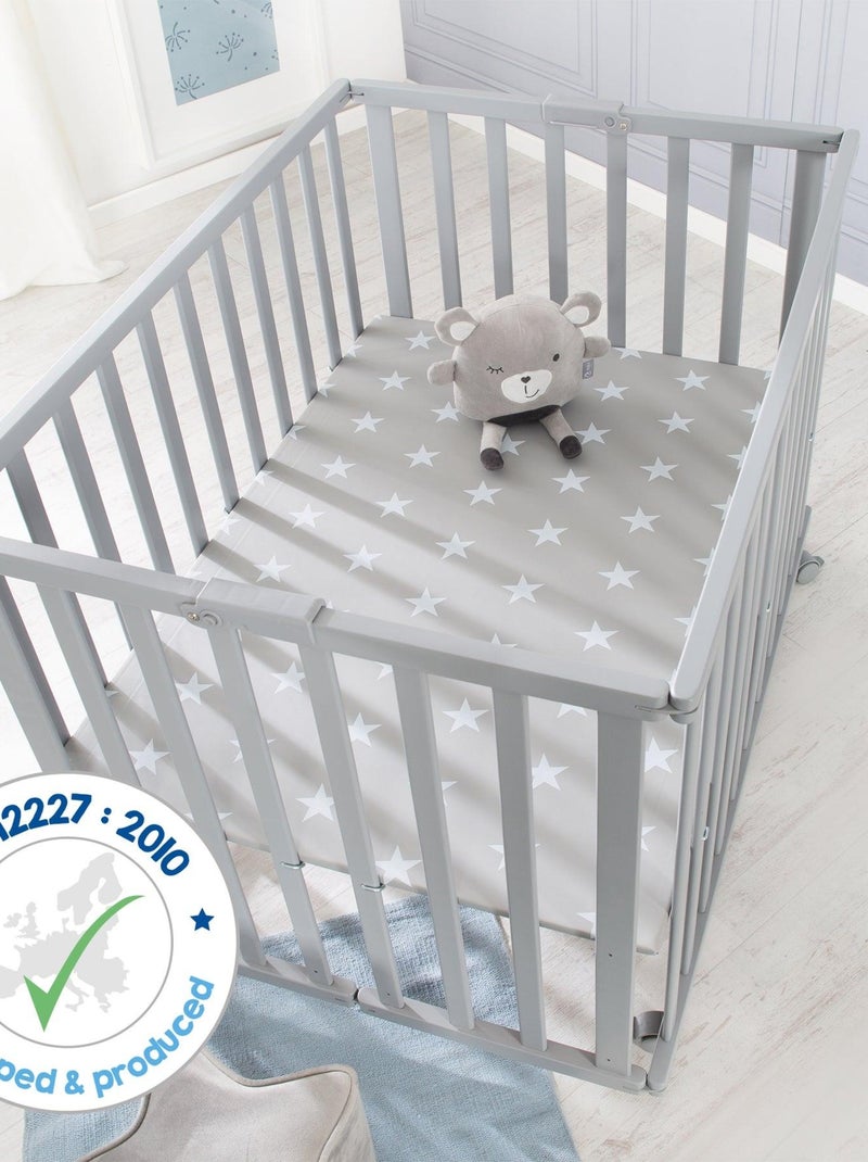 Parque plegable rectangular con ruedas con freno - ROBA Gris - Kiabi