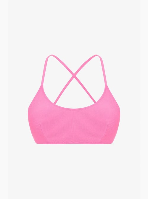 Parte de arriba de bikini lisa con copas extraíbles penti - Kiabi