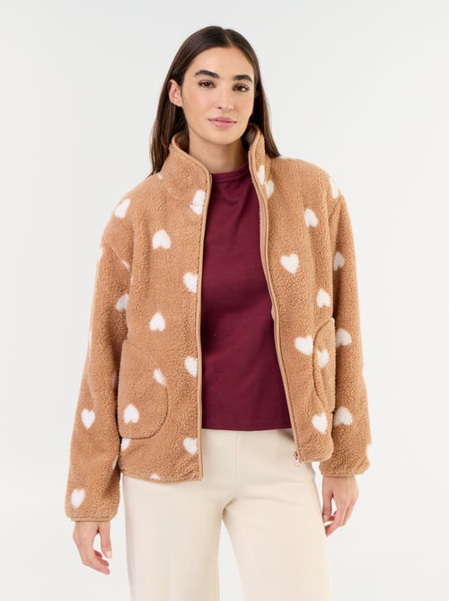 Parte de arriba de forro polar con cremallera y estampado - Kiabi Parte de arriba de forro polar con cremallera y estampado - Kiabi