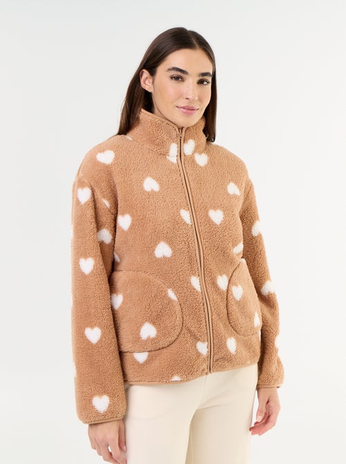 Parte de arriba de forro polar con cremallera y estampado - Kiabi Parte de arriba de forro polar con cremallera y estampado - Kiabi