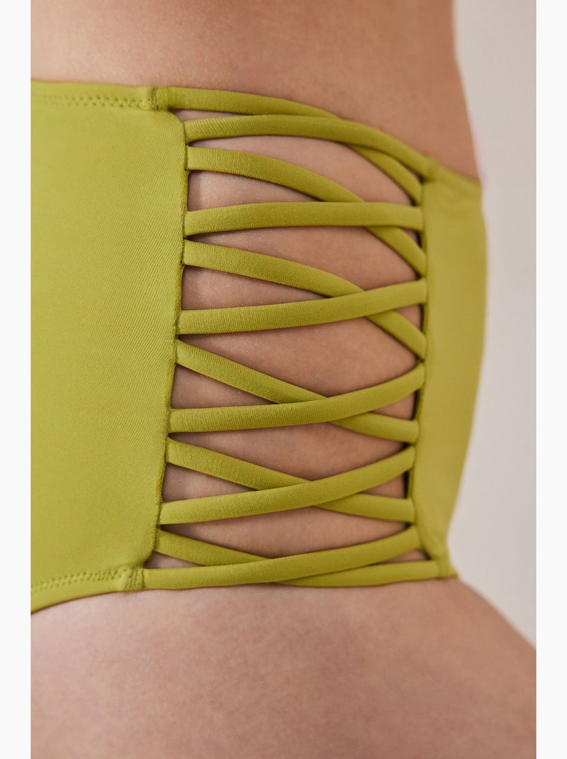 Parte inferior de bikini high fashion penti Verde caqui - Kiabi