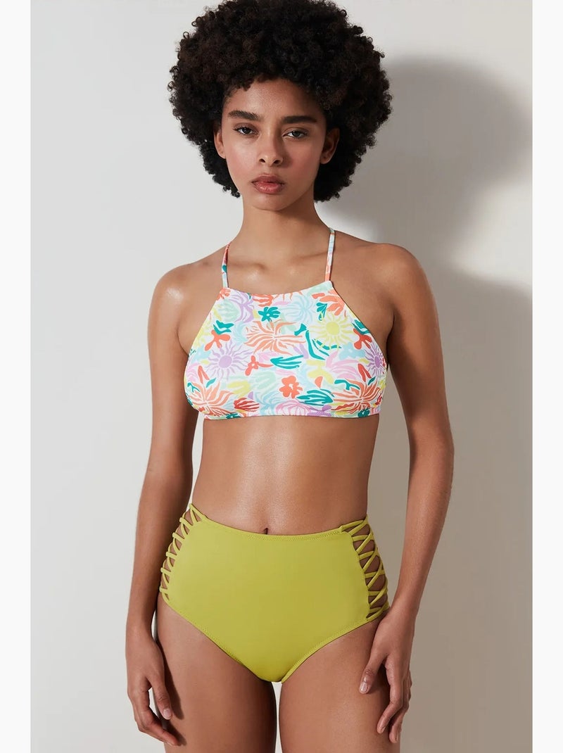 Parte inferior de bikini high fashion penti Verde caqui - Kiabi