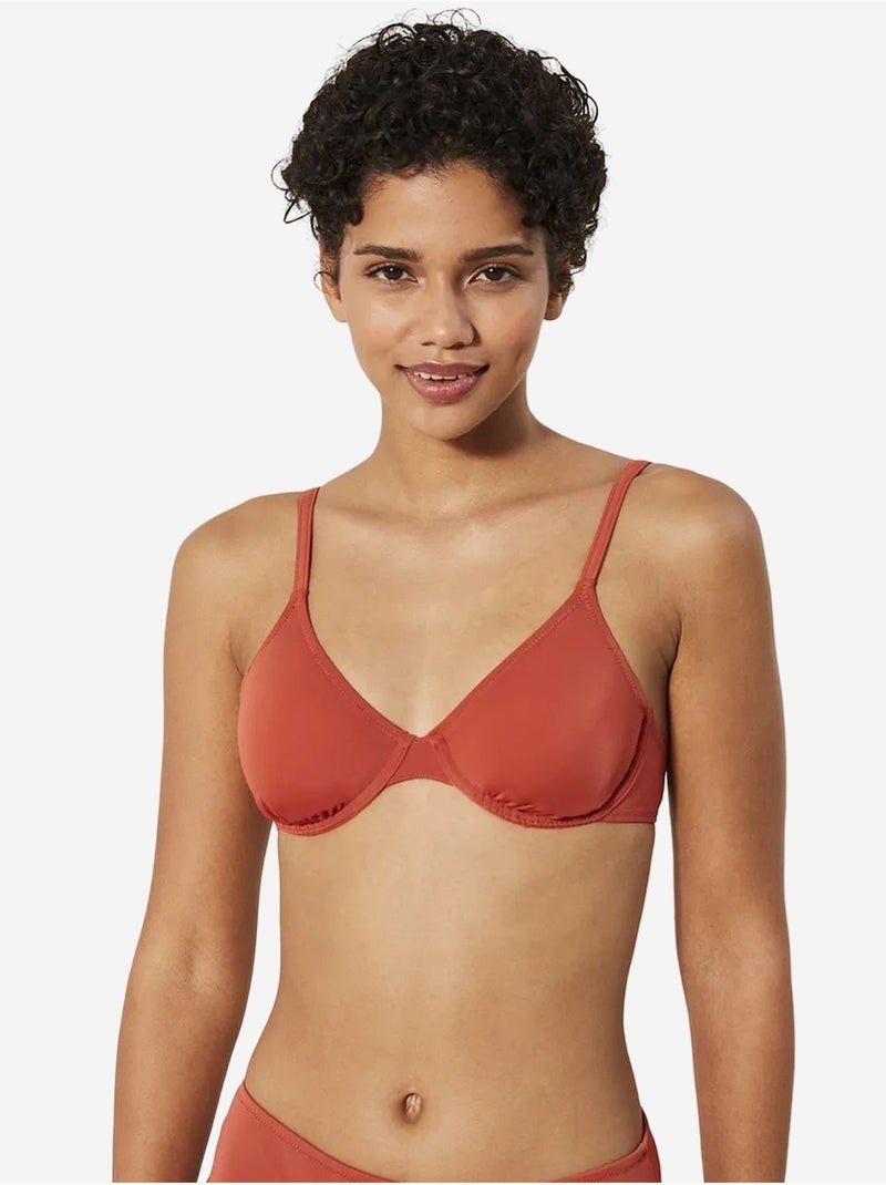Parte superior de bikini básica con aros penti Terracota - Kiabi