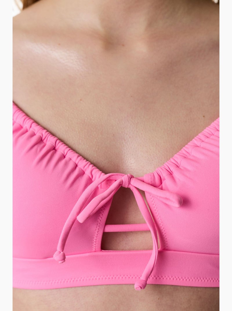 Parte superior de bikini con apertura frontal penti Rosa fluo/Solinotes - Kiabi