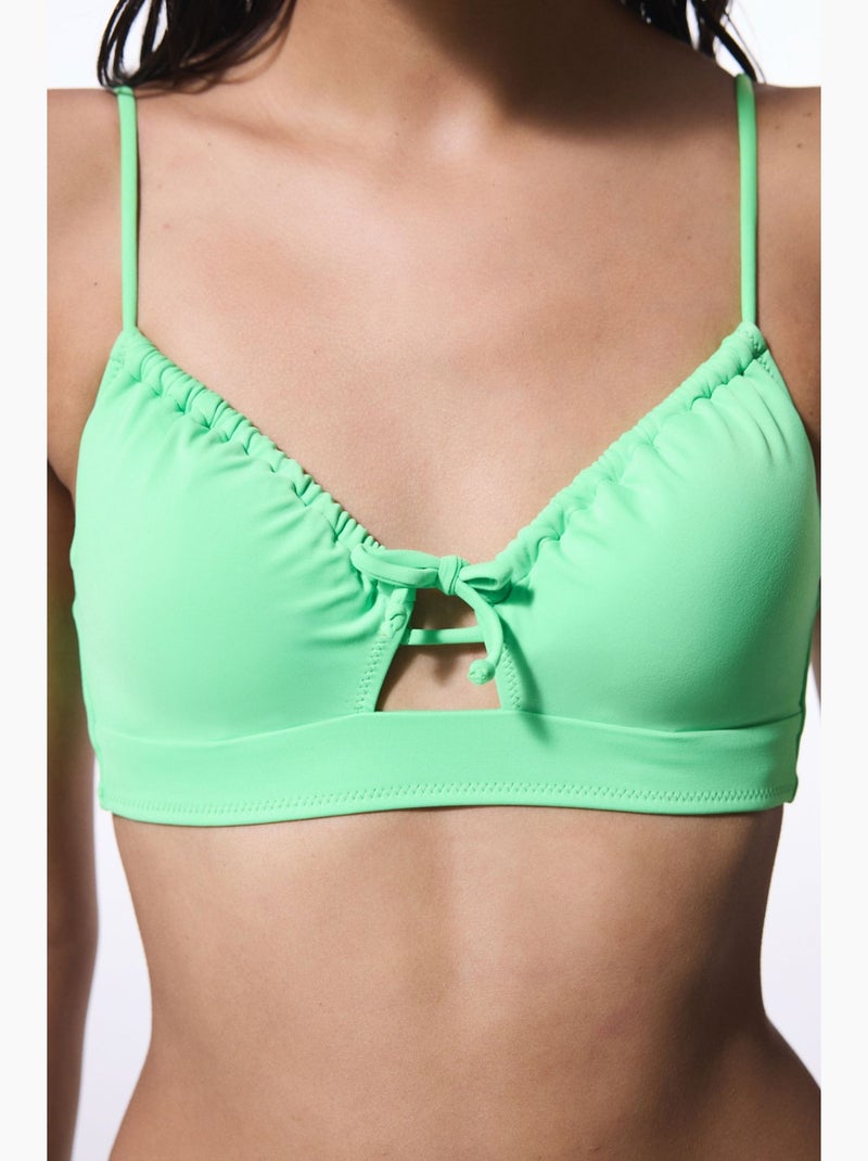 Parte superior de bikini con aros y tirantes fijos penti Verde menta - Kiabi