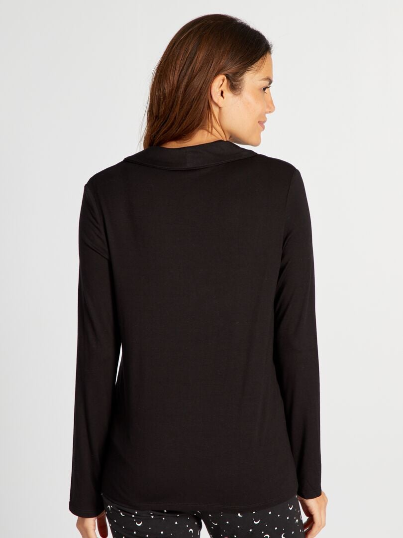 Parte superior de pijama larga negro - Kiabi