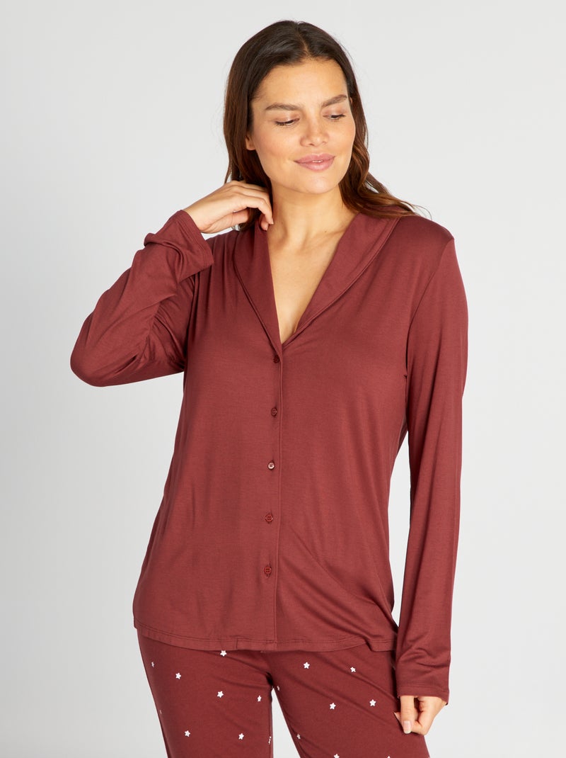 Parte superior de pijama larga ROJO - Kiabi