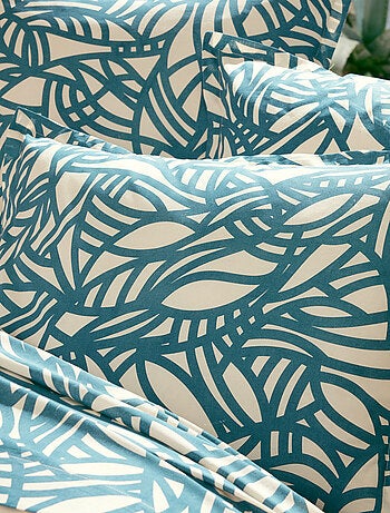 Parure de lit 3 piezas algodón vegetal geométrico funda + fundas de almohada