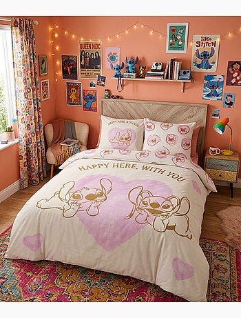 Parure de Lit double Stitch et Angel Rose, Textile Oeko-Tex, Lit 2 places