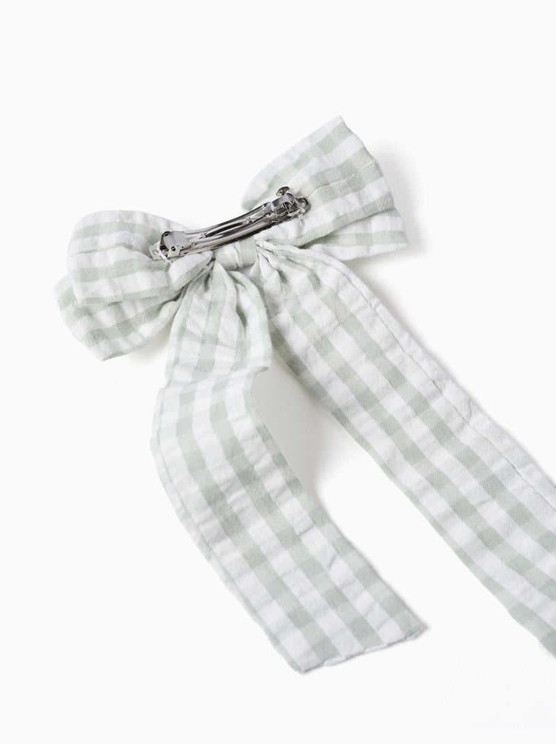 Pasador con lazo con estampado Vichy B&S Verde claro - Kiabi