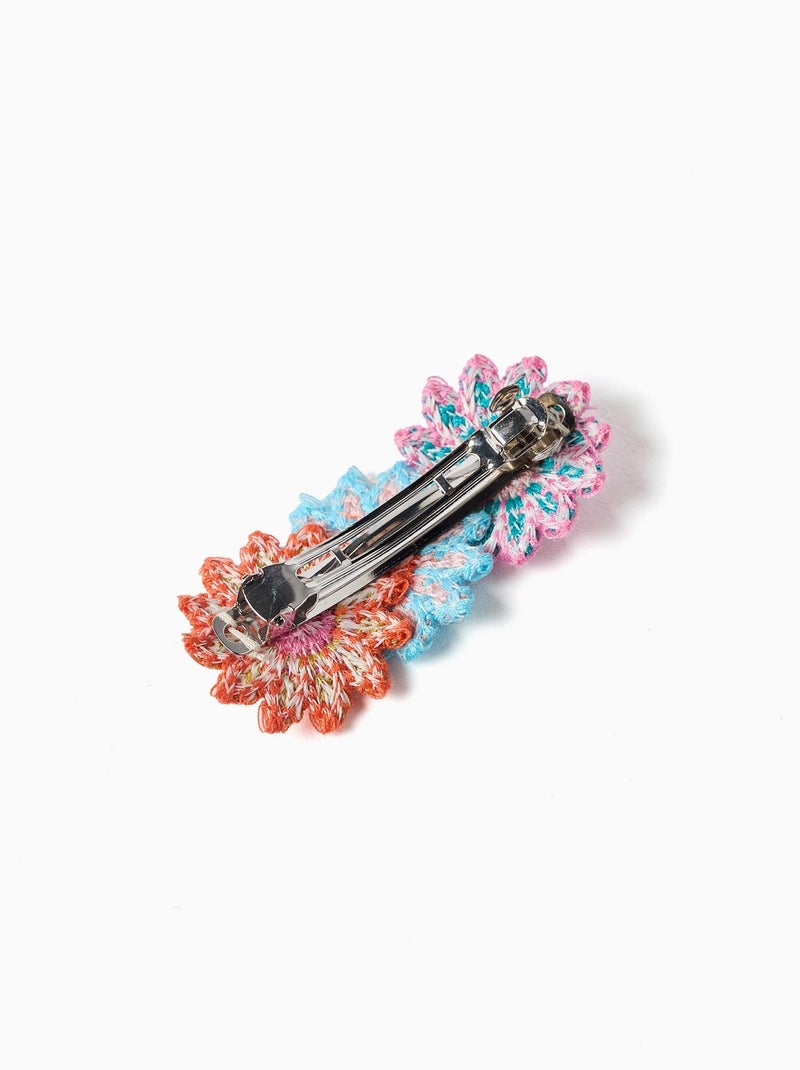 Pasador para el pelo con flores de ganchillo Blanco - Kiabi