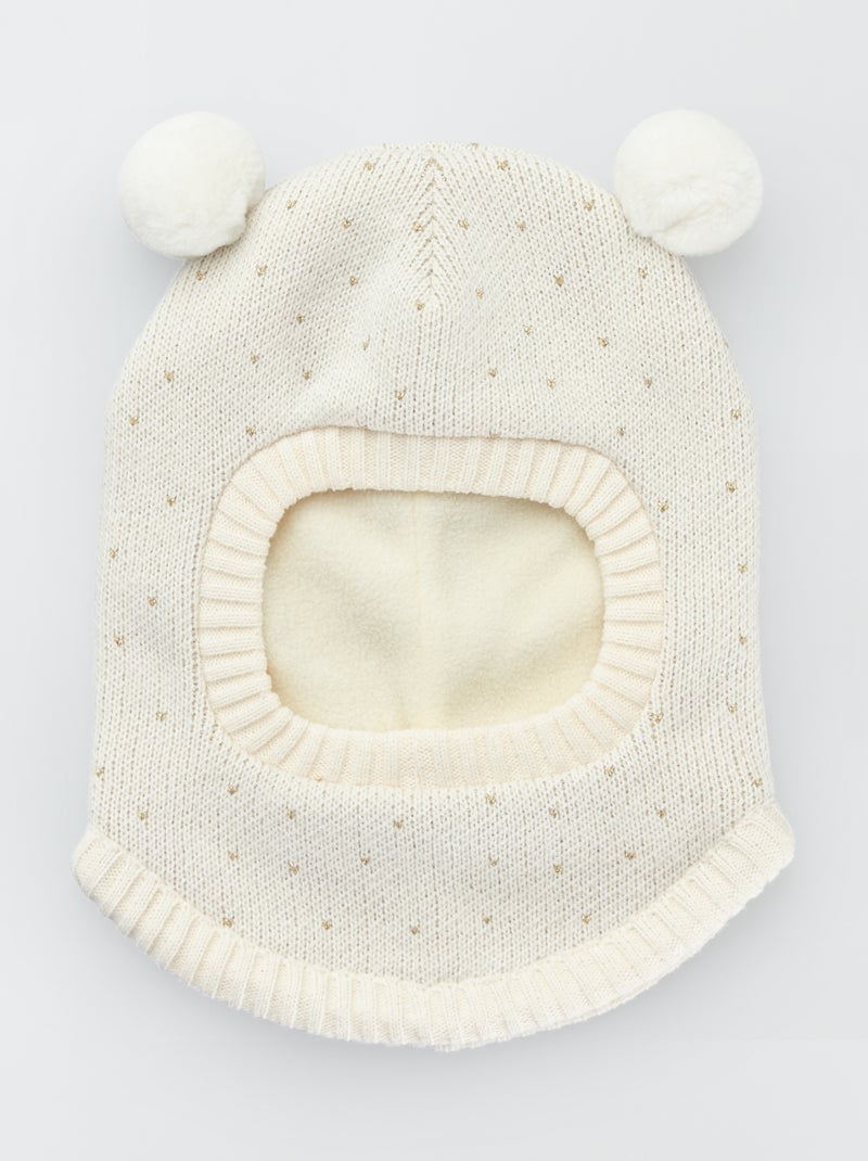 Pasamontañas con borlas BEIGE - Kiabi