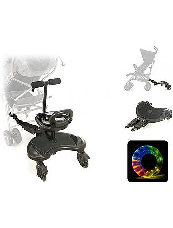 Patin paseo carrito universal asiento niño ruedas LED 2-5 años 20 kg