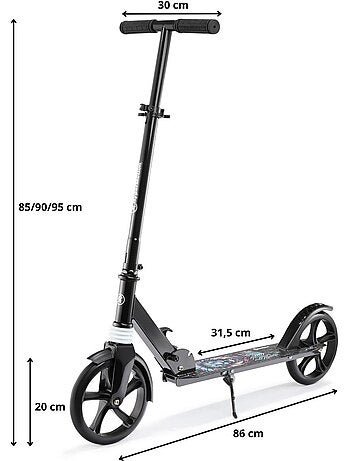 Patinete 2 ruedas plegable niños y adolescentes ruedas 200 mm – HyperMotion