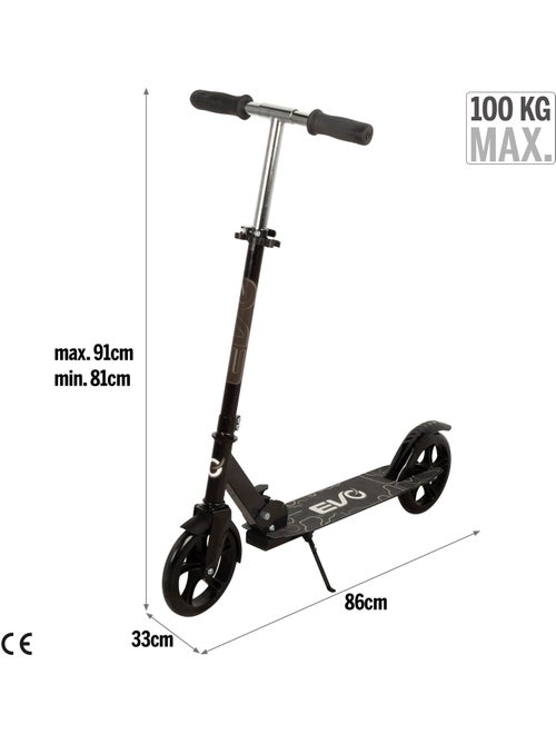 Patinete 2 ruedas plegable y ajustable altura evo - Kiabi