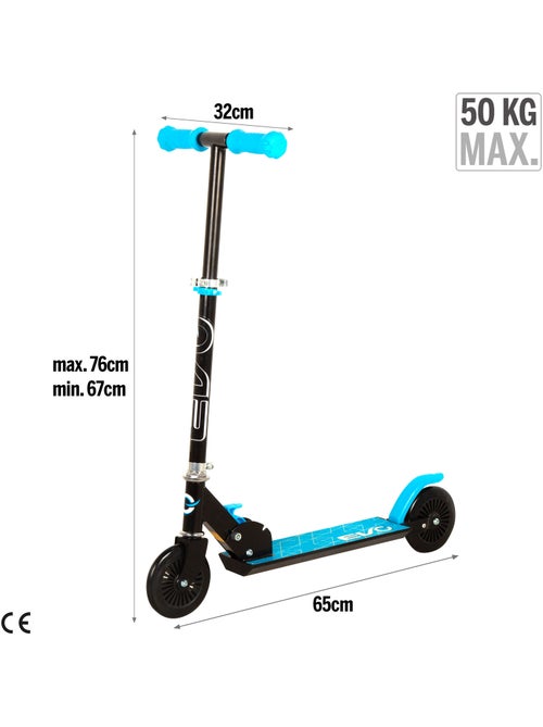 Patinete 2 ruedas plegable y ajustable evo - Kiabi