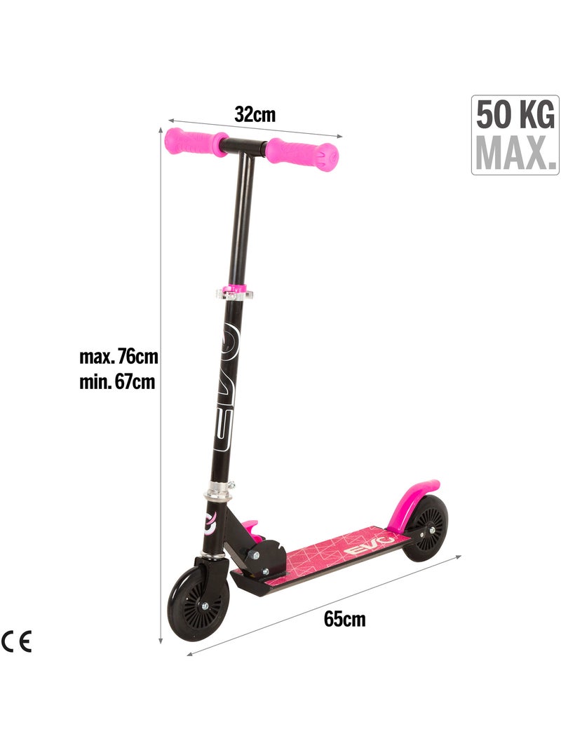 Patinete 2 ruedas plegable y ajustable evo Rosa - Kiabi