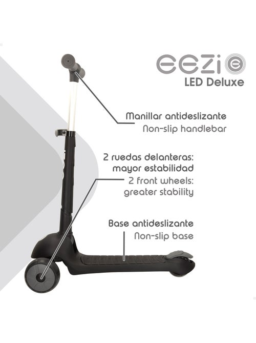 Patinete 3 ruedas c/luces y manillar plegable eezi - Kiabi