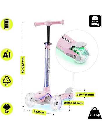 Patinete 3 ruedas HyperMotion BECKY LED