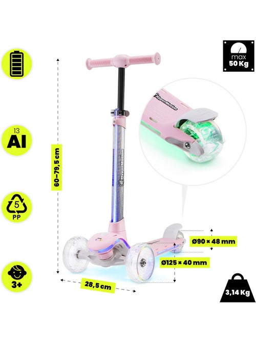 Patinete 3 ruedas HyperMotion BECKY LED - Kiabi Patinete 3 ruedas HyperMotion BECKY LED - Kiabi